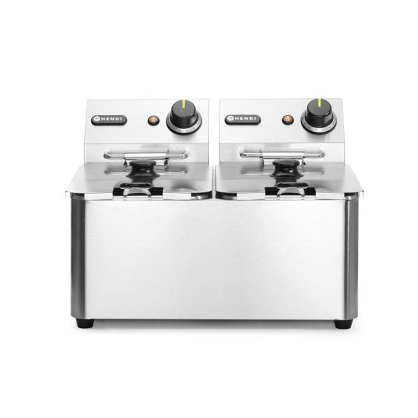 HENDI Friteuse Kitchen Line - 2 x 4 l, Kitchen Line 8 l, 230V / 6000W 470 x 380 x 315 mm