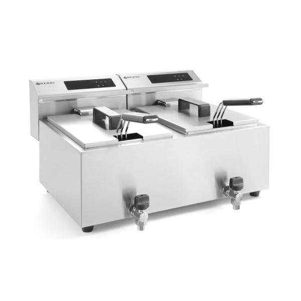 Bild 1 HENDI Friteuse Profi Line digital- mit Ablasshahn 2 x 8 l Profi Line 16 l,