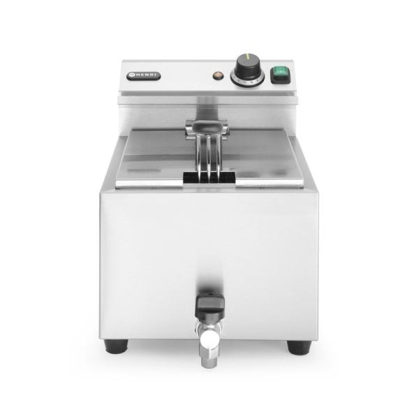 HENDI Profi Line Fritteuse mit Ablasshahn 8 l Profi Line 8 l, Hellgrau 230V / 3500W, 305 x 515 x 354 mm