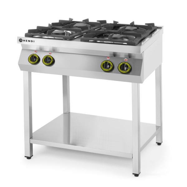 HENDI Gasherd Kitchen Line 4-flammiger offener Ständer Kitchen Line 19kW 800 x 700 x 900 mm