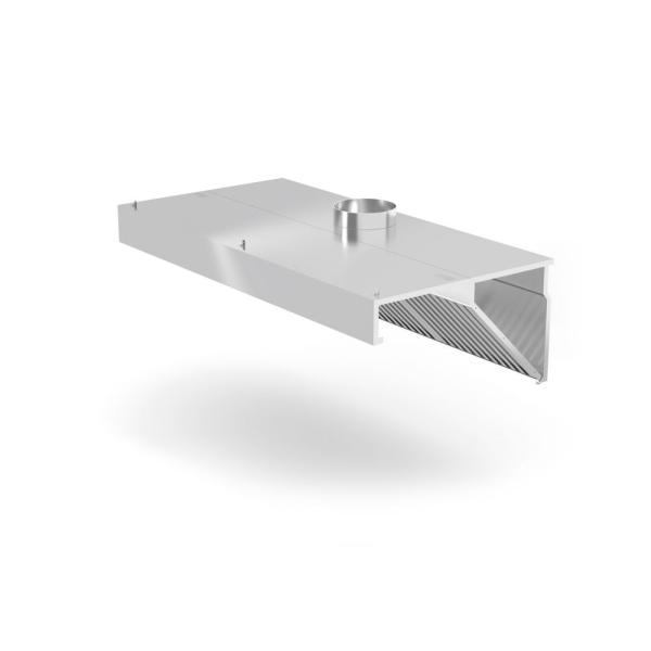 HENDI Wandmontierte Dunstabzugshaube abgewinkelt Profi Line ohne Beleuchtung, 1200 x 700 x 450 mm