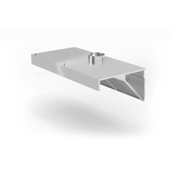 HENDI Wandmontierte Dunstabzugshaube abgewinkelt Profi Line mit LED-Beleuchtung, 1200 x 700 x 450 mm