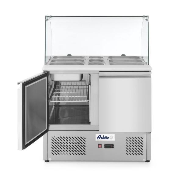 HENDI Kühltisch zweitürig mit Glasdisplay 300 l, Arktic 230V / 310W 912 x 702 x 1330 mm