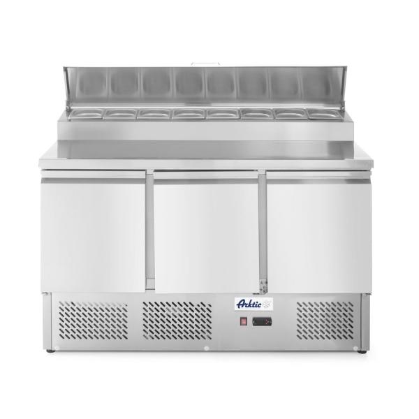 HENDI Kühltisch dreitürig mit Aufsatz-Kühlvitrine 380 L Arktic 230V / 310W 1365 x 702 x 1265 mm
