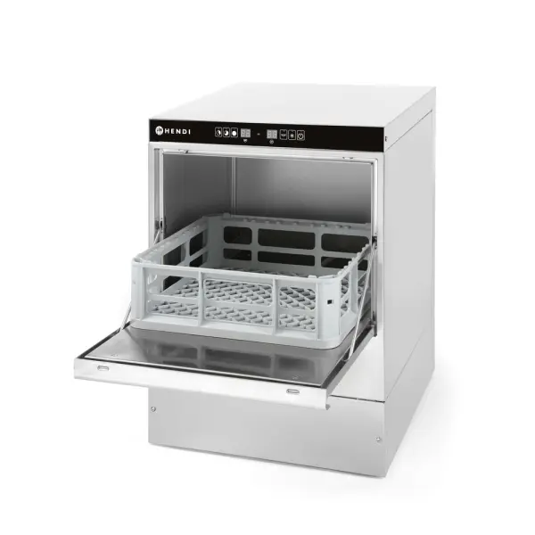 HENDI Geschirrspüler 40 x 40 - elektromechanische Steuerung mit Laugen- + Spülmittelpumpe, 230V / 2800W, 472 x 566 x 705 mm 
