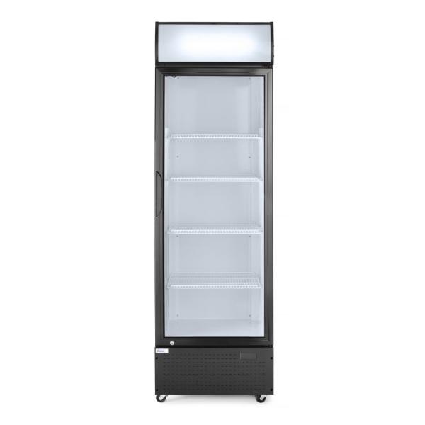 Eintüriger Kühlschrank mit hinterer Bar und hinterleuchteter Blende. Arktic 254L. Schwarz. 220-240V/250W. 578x605 x 1980mm