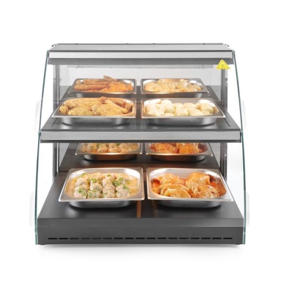 Bild 1 HENDI Warmhaltevitrine mit Quarzheizung 2 Regalböden 230V / 560W