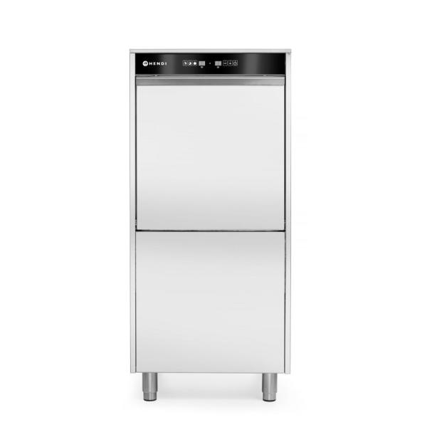 HENDI Geschirrspüler 50 x 60 für Tabletts und Töpfe – elektronisch gesteuert mit Waschmitteldosiersystem und Ablaufpumpe,  400V/7100W, 595 x 777 x 1335 mm