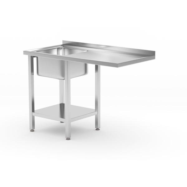 HENDI Tisch mit Spüle Ablageboden und Platz für Geschirrspüler links 1200 x 700 x 850 mm