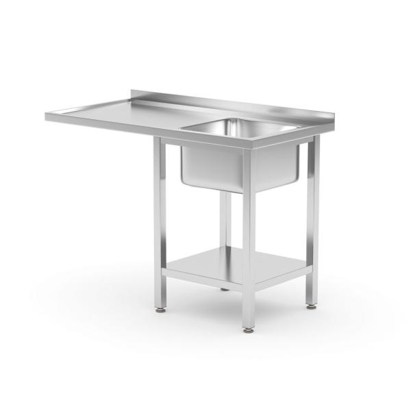 HENDI Tisch mit Spüle Ablageboden und Platz für Geschirrspüler rechts 1200 x 700 x 850 mm