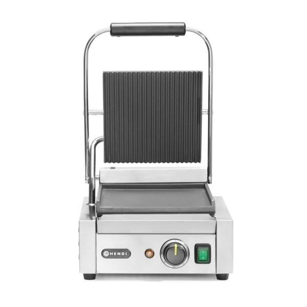 HENDI Kontaktgrill - Einzelversion oben gerillt unten glatt 230V / 1800W 310 x 400 x 210 mm