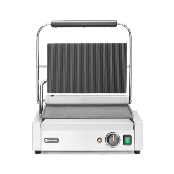 HENDI Kontaktgrill - Panini oben gerillt unten glatt 230V / 2200W 430 x 370 x 210 mm