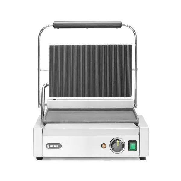 HENDI Kontaktgrill - Panini oben gerillt unten glatt 230V / 2200W 430 x 370 x 210 mm 