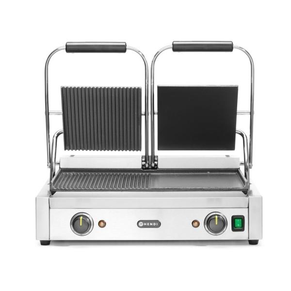 HENDI Kontaktgrill - Doppelversion halb glatt halb gerillt 230V / 3600W 575 x 430 x 510 mm