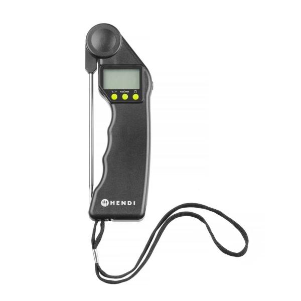 HENDI Digitales Thermometer mit klappbarer Sonde Schwarz 160 x 55 x 20 mm