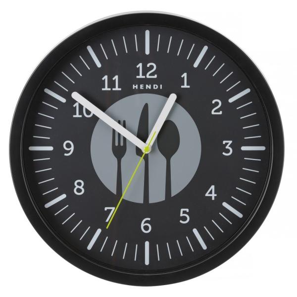 HENDI Wanduhr Schwarz Ø 356 x 45 mm