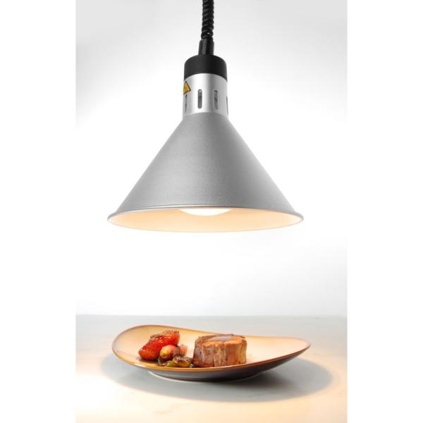 Bild 1 HENDI Höhenverstellbare Wärmelampe konisch Silber 230V / 250W Ø 275 x 250 mm
