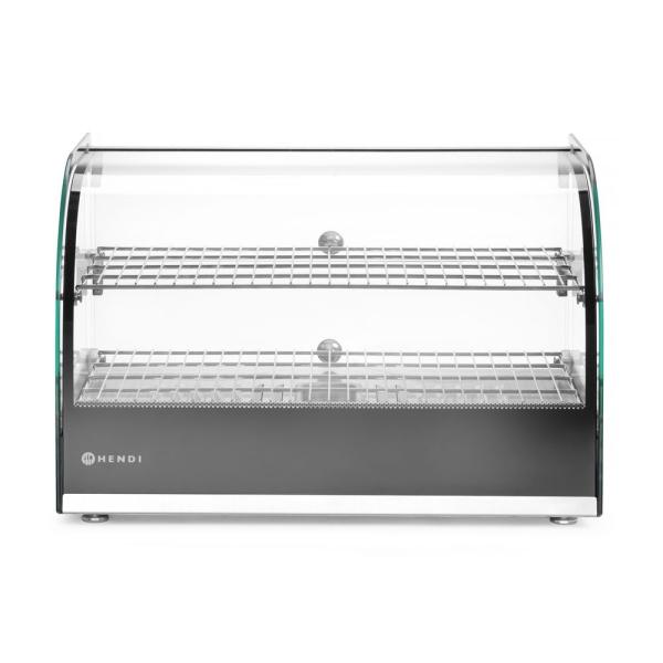 HENDI Warmhaltevitrine doppelt doppelt Schwarz 220-240V / 800W 554 x 376 x 376 mm