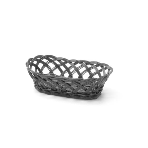 HENDI Körbe mit gewebtem Rand oval Schwarz 225 x 130 x 55 mm