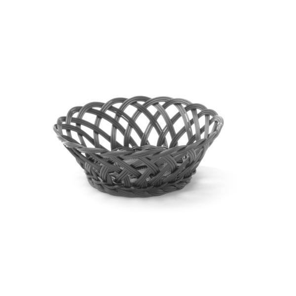 HENDI Körbe mit gewebtem Rand rund Schwarz 200 x 200 x 65 mm