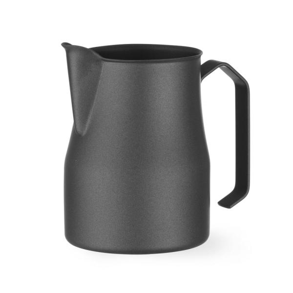 HENDI Milchkännchen mit V-förmigem Ausguss mattschwarz 0,7 l, Schwarz Ø 84 x 130 mm