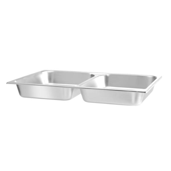 HENDI Lebensmittelpfanne GN 1/1 zweigeteilt 7,5 l, 530 x 325 x 65 mm