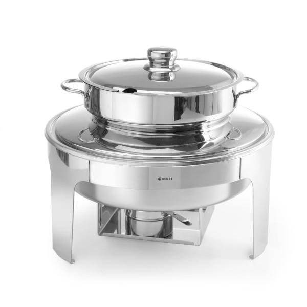 HENDI Suppen Chafing Dish Spiegelglanz Profi Line 10 l, Ø 420 x 380 mm