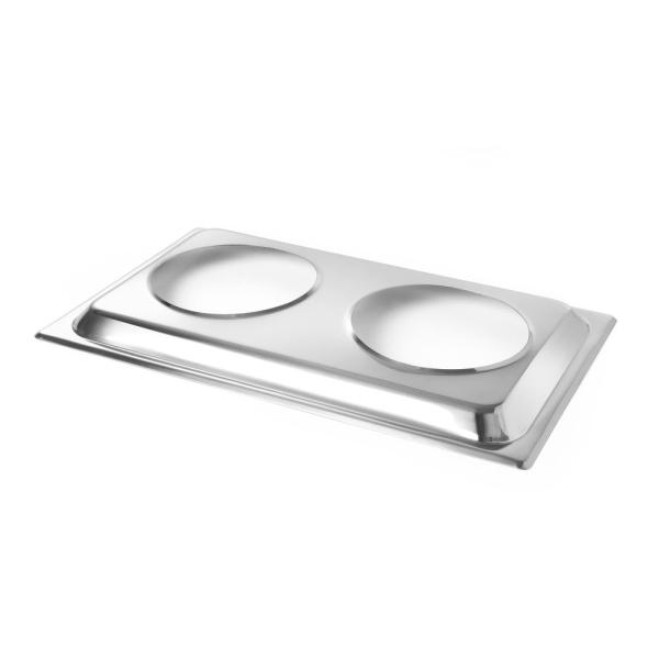 HENDI Aufsatzadapter für 2 Bain-Marie Töpfe Aufsatz GN 1/1 530 x 325 x 30 mm