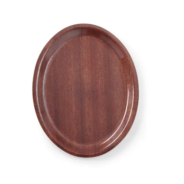 HENDI Serviertablett in Holzoptik oval Mahagoni 200 x 265 mm  