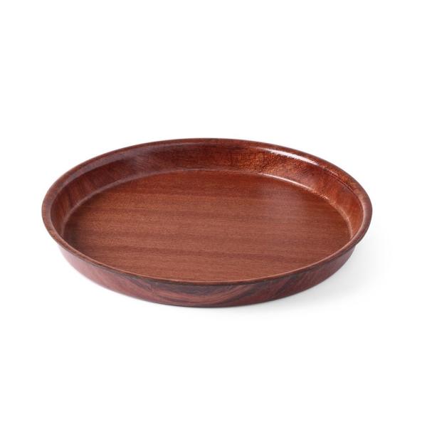 HENDI Serviertablett in Holzoptik rund Mahagoni Ø 420 x 30 mm