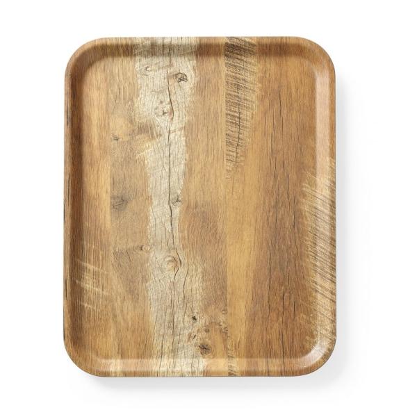 HENDI Serviertablett aus Melamin mit Holzoptik  Holz 330 x 430 mm