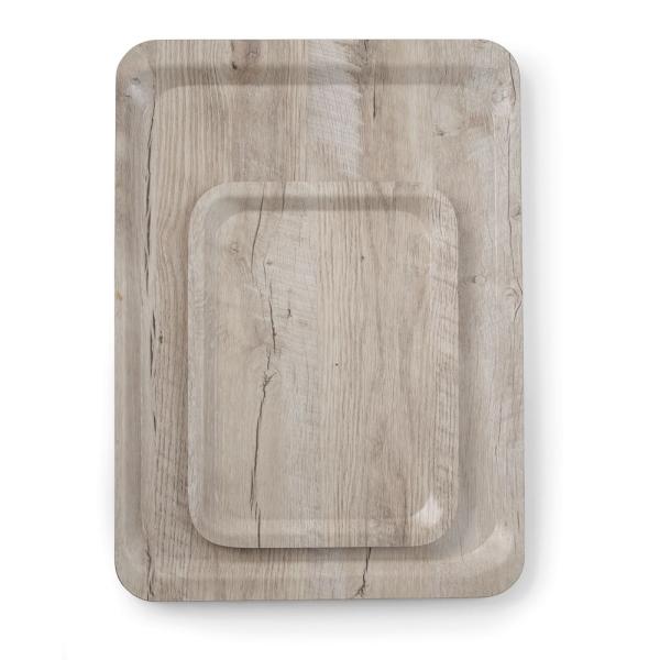 HENDI Serviertablett aus Melamin mit Holzoptik  Holz hell 240 x 340 mm