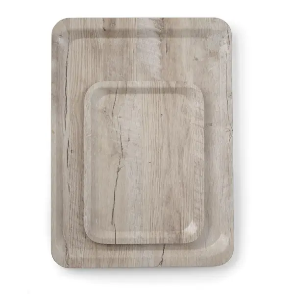 HENDI Serviertablett aus Melamin mit Holzoptik  Holz hell 240 x 340 mm  
