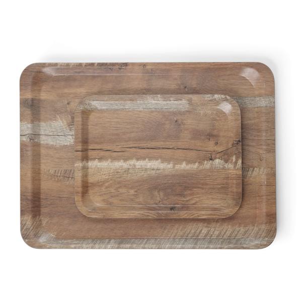HENDI Serviertablett aus Melamin mit Holzoptik  Holz 240 x 340 mm