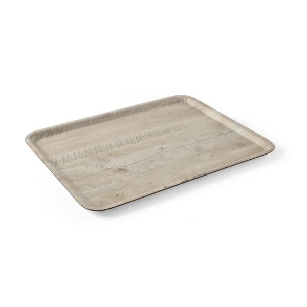 HENDI Serviertablett aus Melamin mit Holzoptik  Holz hell 370 x 530 mm