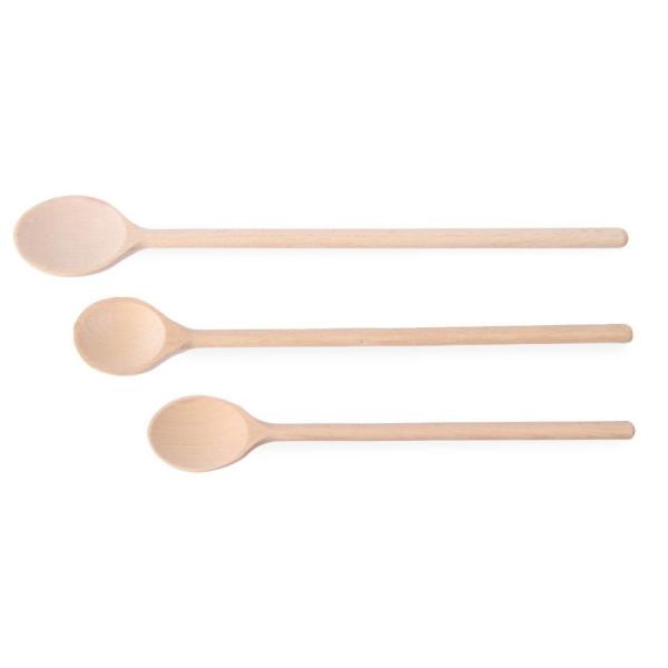 HENDI Holzlöffel - 3er-Set verschiedene Größen 3 Stk, Länge 475 mm