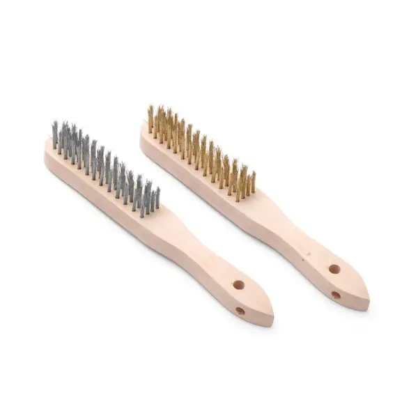 HENDI Drahtbürsten-Set aus Messing und Edelstahl - 2 Stk, 2 Stk, Länge 290 mm  