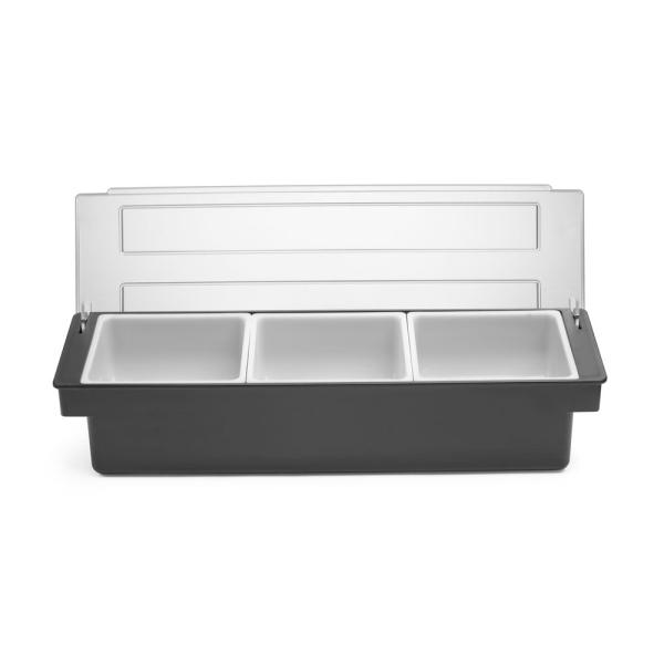 HENDI Zutatenbox – 3 Behälter BarUp Schwarz 480 x 150 x 100 mm