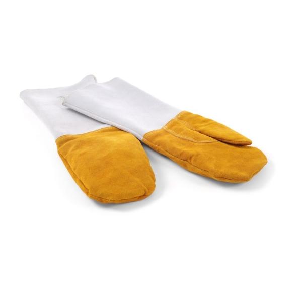 HENDI Leder-Grillhandschuhe hitzebeständig Länge 460 mm, Fausthandschuh