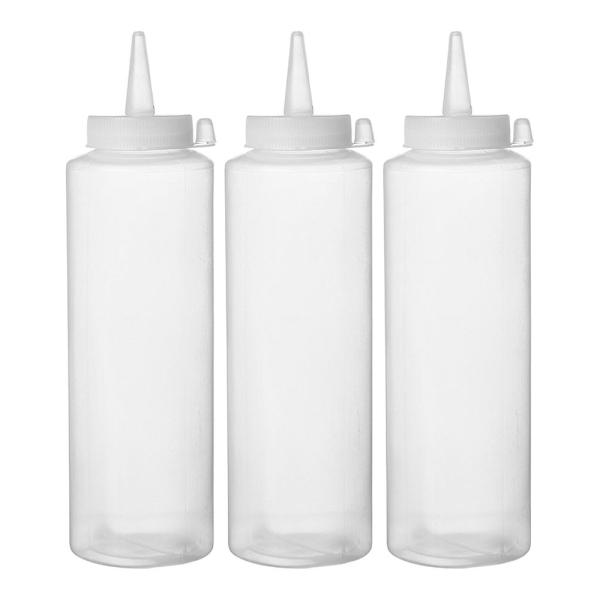 HENDI Spenderflaschen 3er Set 0,35 l, Transparent 3 Stk, Ø 55 x 205 mm