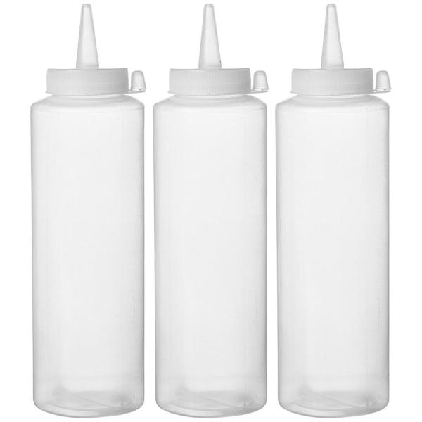 HENDI Spenderflaschen 3er Set 0,2 l, Transparent 3 Stk, Ø 50 x 185 mm