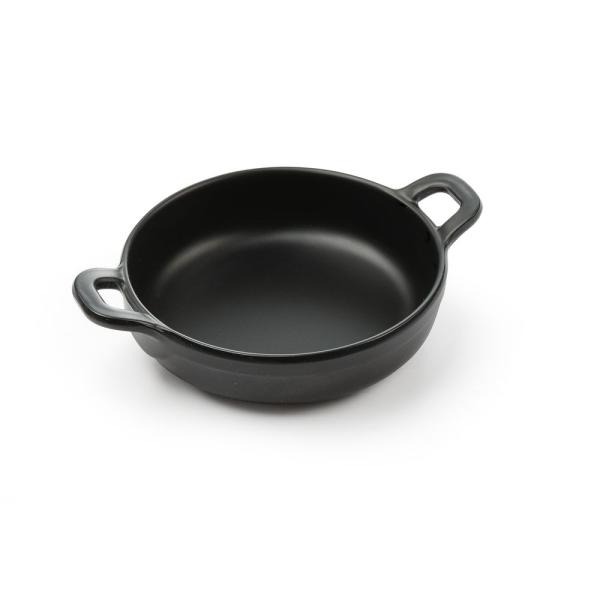 HENDI Miniatur-Pfanne aus Melamin rund Schwarz 150 x 115 x 37 mm