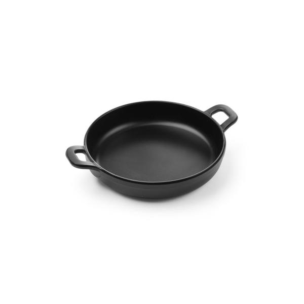 HENDI Miniatur-Pfanne aus Melamin rund Schwarz 189 x 147 x 37 mm