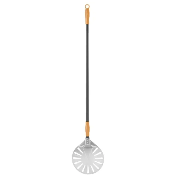 HENDI Pizzaschaufel rund perforiert 230 x 1200 mm, Edelstahlblatt  