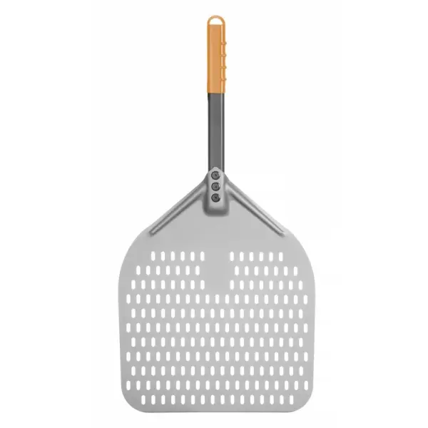 HENDI Pizzaschaufel - eckig gelocht kurzer Griff 350 x 710 mm  