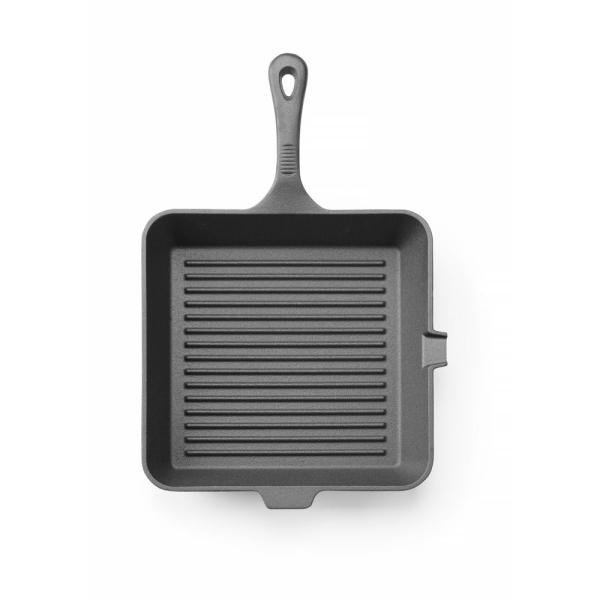 HENDI Gusseisen-Grillpfanne Schwarz 265 x 265 x 50 mm