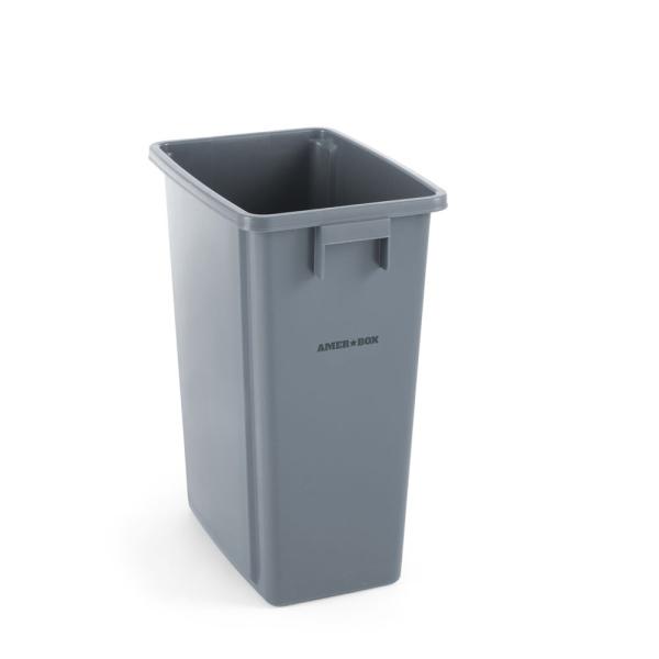 HENDI Abfalleimer schmal AmerBox 60 l, Hellgrau 455 x 315 x 580 mm