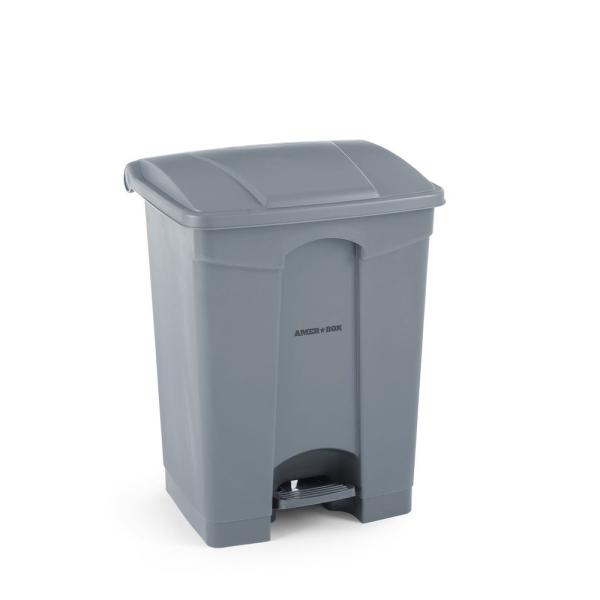 HENDI Tret-Abfalleimer AmerBox 87 l, Hellgrau 500 x 410 x 815 mm