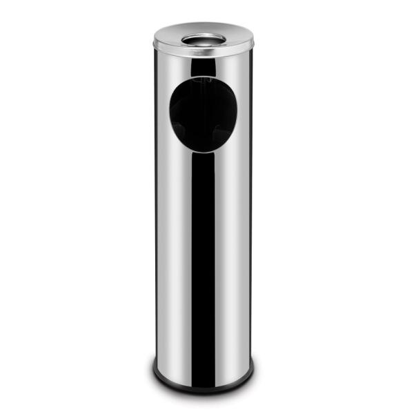 HENDI Mülleimer Standmodell mit Aschenbecher 15 l, Ø 200 x 700 mm