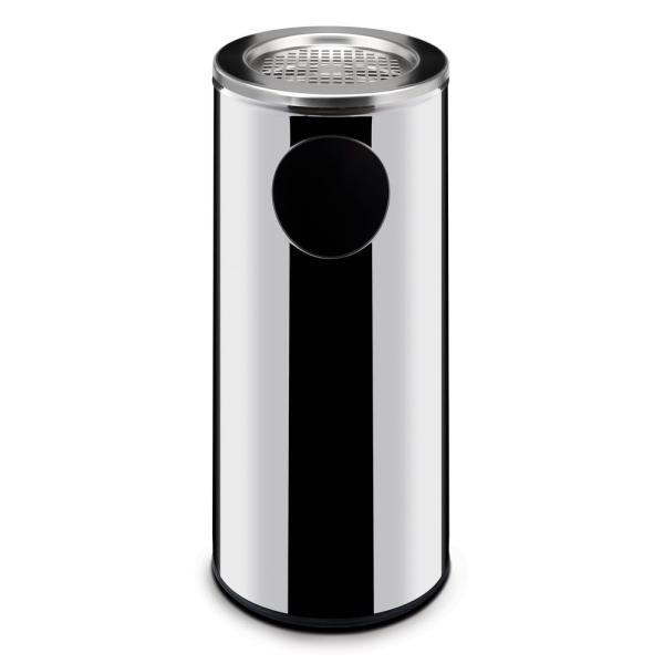 HENDI Mülleimer Standmodell mit Aschenbecher 33 l, Ø 240 x 660 mm